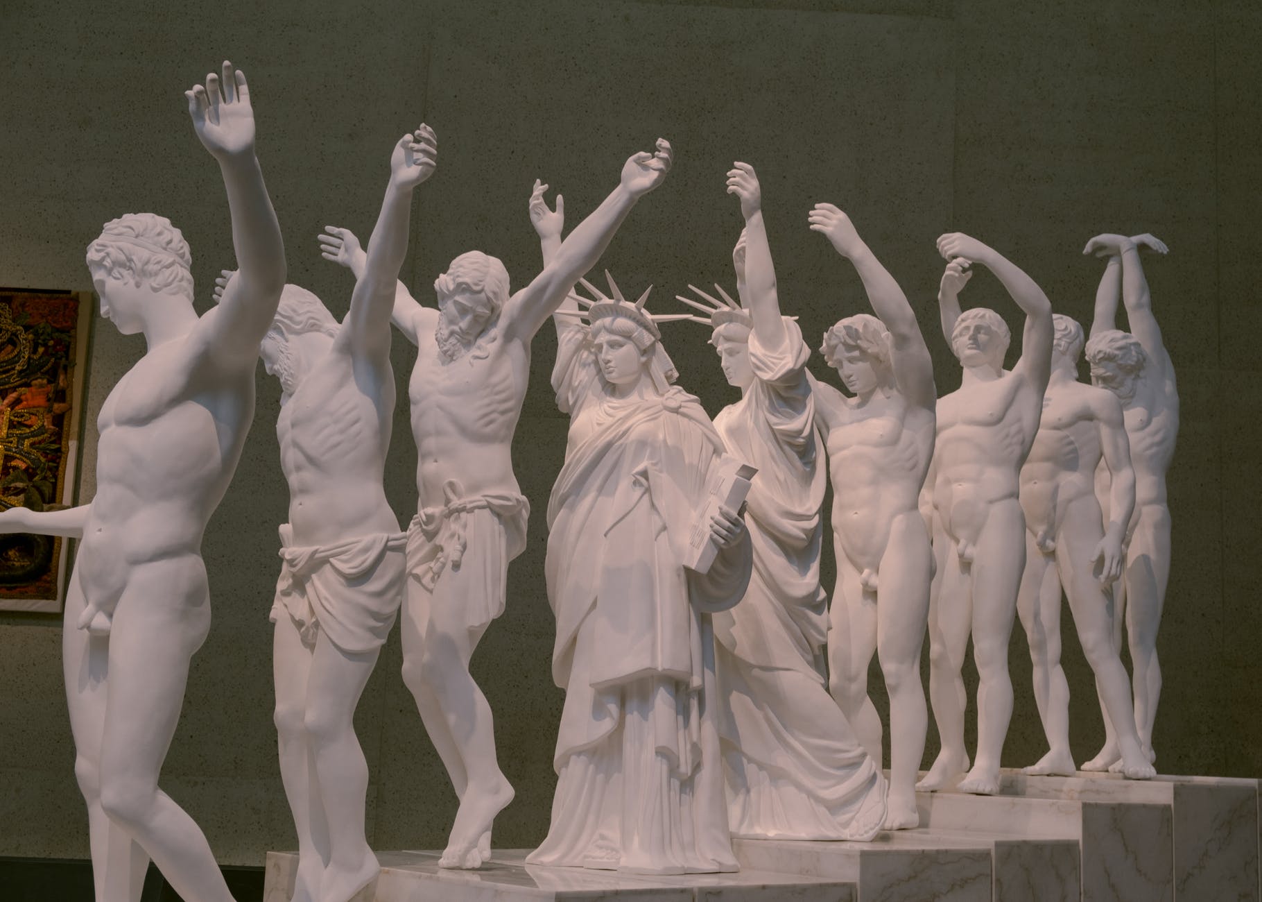 the european thousand armed classical sculpture by xu zhen